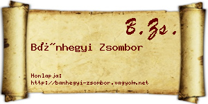 Bánhegyi Zsombor névjegykártya